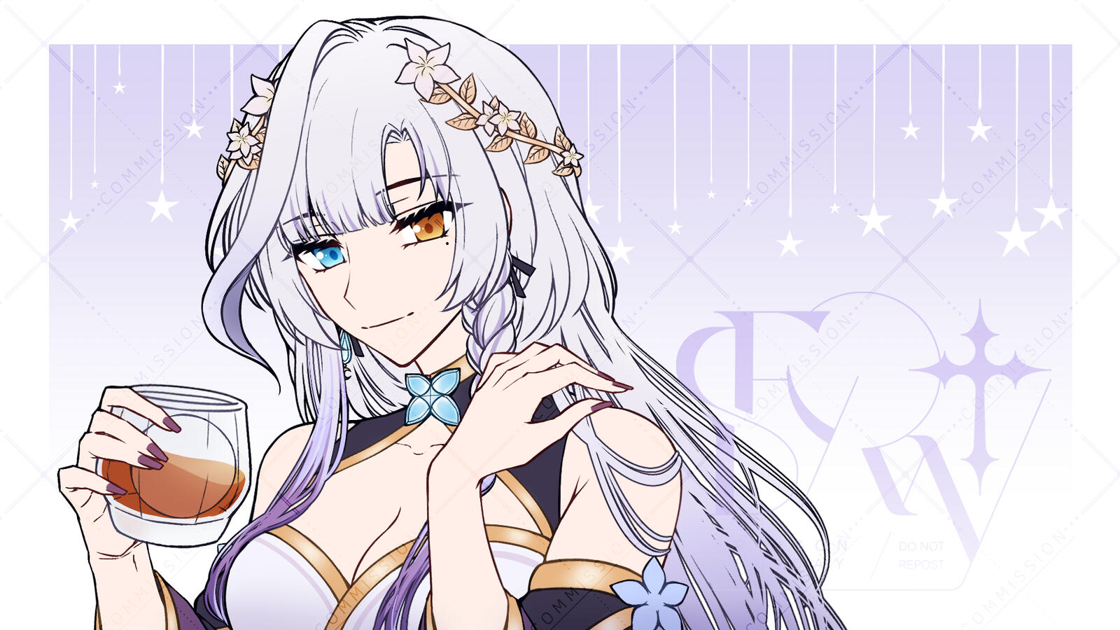 Lined | Bust shot | +prop | +BG